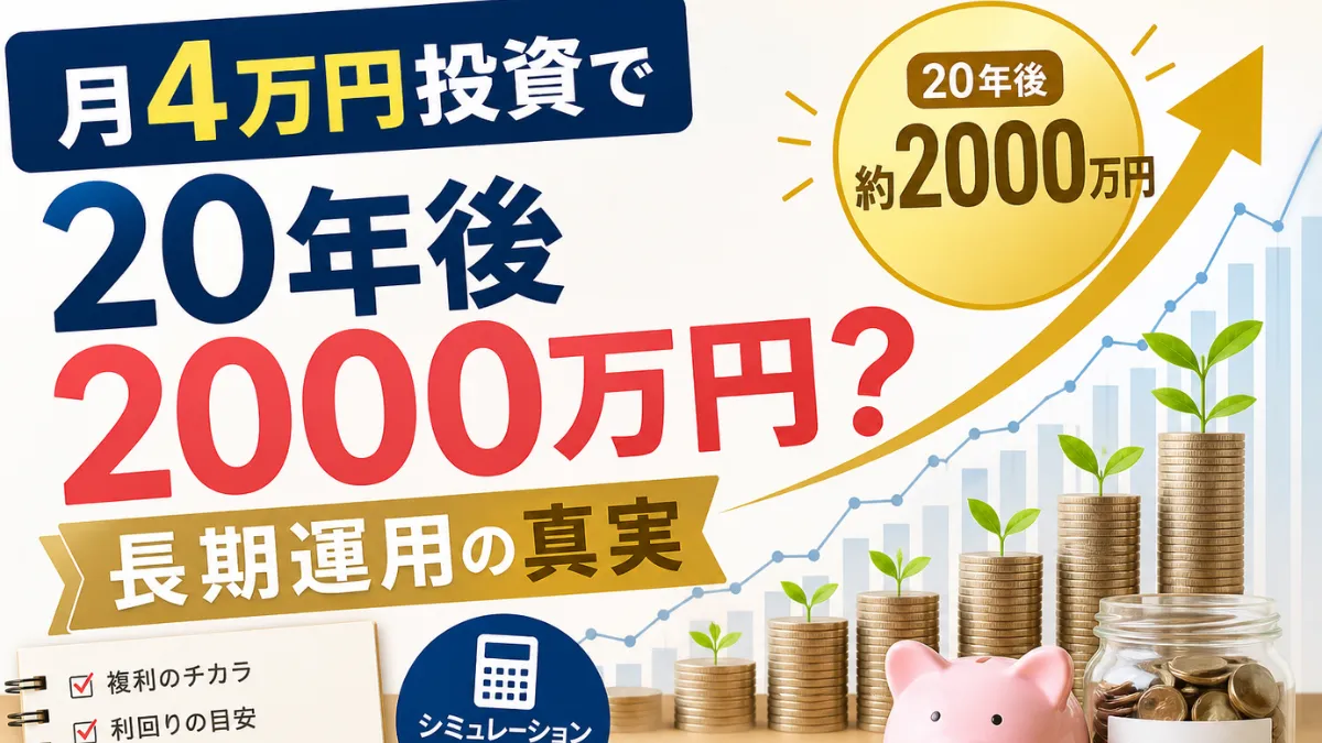 月4万円投資で20年後2000万円？長期運用の真実